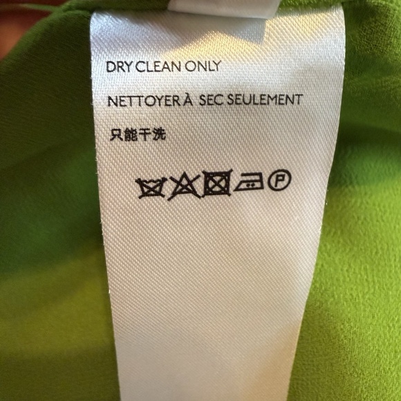 Maeve Anthropologie Women Size 10 Savannah Green Embroidered Swing Blouse Ruffle - Picture 14 of 15